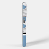 Monogram Lichtblauw Zwart Voetbal Patroon Case-Mate iPhone Case (Achterkant / Rechts)