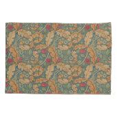 Monogram lichtblauwe William Morris bloem Marigold Kussensloop (Achterkant)
