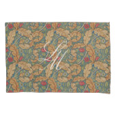 Monogram lichtblauwe William Morris bloem Marigold Kussensloop (Voorkant)