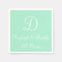 Monogram lichte mint Exclusief kleurrijk Papier Na