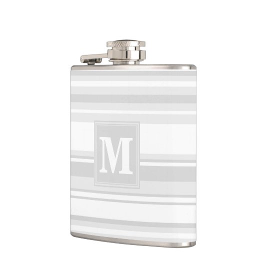 Monogram lichtgrijze strepen heupfles (Links)