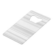 Monogram lichtgrijze strepen kredietkaart flessenopener (Achterkant Gekanteld)