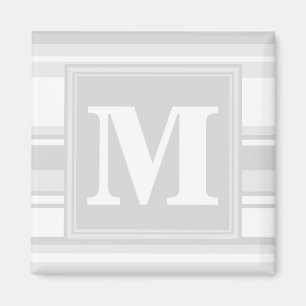 Monogram lichtgrijze strepen magneet