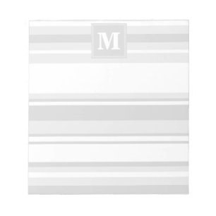 Monogram lichtgrijze strepen notitieblok