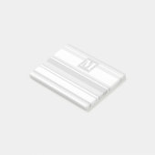 Monogram lichtgrijze strepen post-it® notes (Schuin)