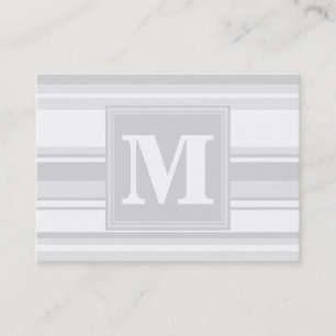 Monogram lichtgrijze strepen visitekaartje
