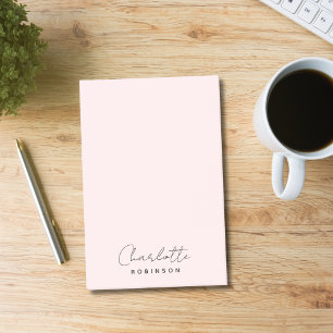 Monogram Lichtroze Modern Minimalist Post-it® Notes