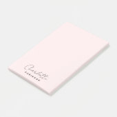 Monogram Lichtroze Modern Minimalist Post-it® Notes (Schuin)