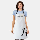 Monogram Liefde Wit Schort met Naam (Gedragen)