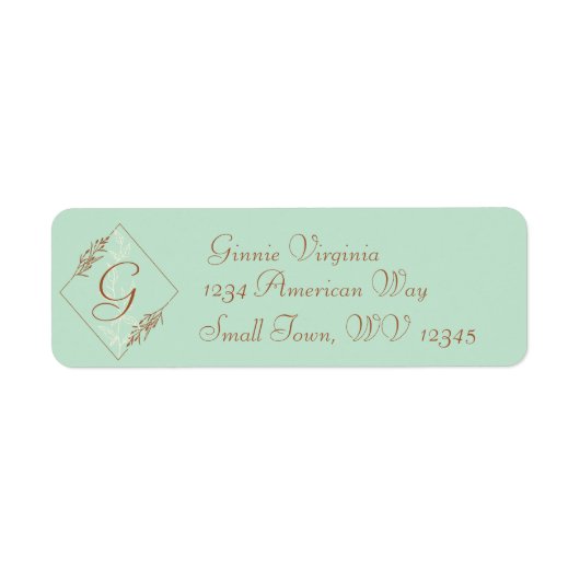 Monogram Light Blue Return Label (Voorkant)