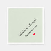 Monogram Light Sage Green Wedding Party Cocktail Servet (Voorkant)