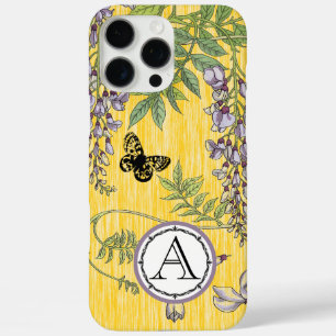 Monogram Lila en Geel  Wistria iphone 16 Pro Max Hoesje