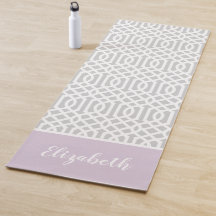 Monogram lila en grijs Trellis | bewerkbare kleure