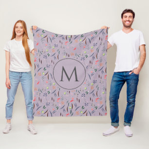 MONOGRAM Lila Floral Fleece Deken