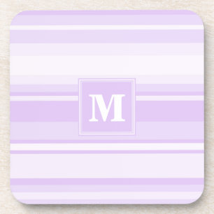 Monogram lila strepen bier onderzetter