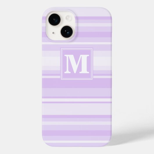 Monogram lila strepen Case-Mate iPhone case (Achterkant)