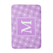 Monogram lilac purple circles pattern badmat (Voorkant Verticaal)