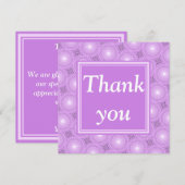 Monogram lilac purple circles pattern bedankkaart (Voorkant / Achterkant)