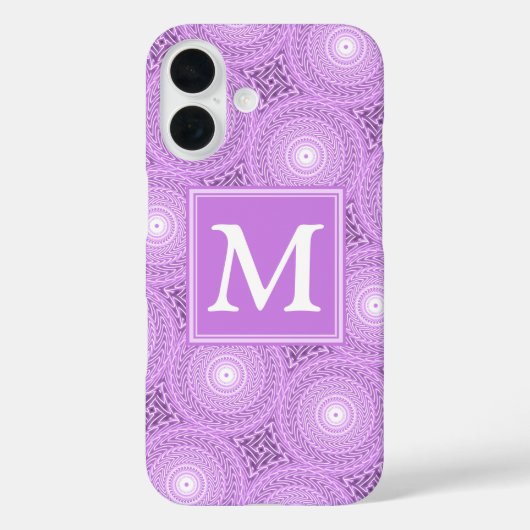 Monogram lilac purple circles pattern Case-Mate iPhone case (Achterkant)