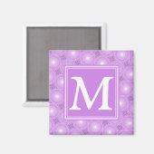 Monogram lilac purple circles pattern magneet (Voorkant / Achterkant)