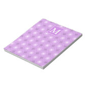 Monogram lilac purple circles pattern notitieblok (Gedraaid)