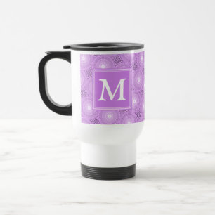 Monogram lilac purple circles pattern reisbeker