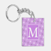 Monogram lilac purple circles pattern sleutelhanger (Voorkant Links)