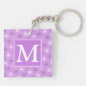 Monogram lilac purple circles pattern sleutelhanger (Achterkant)