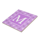 Monogram lilac purple circles pattern tegeltje (Zijkant)