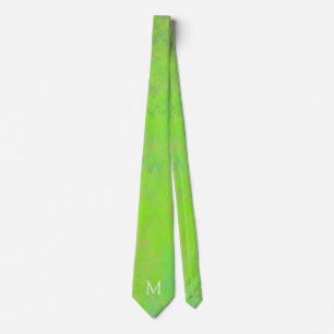 Monogram Lime Green gemarmerde Art Stropdas