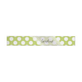 Monogram Lime Green White Trendy Polka Dot Pattern Omwikkelbaar Adreslabel (Individueel)