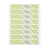 Monogram Lime Green White Trendy Polka Dot Pattern Omwikkelbaar Adreslabel (Vel)