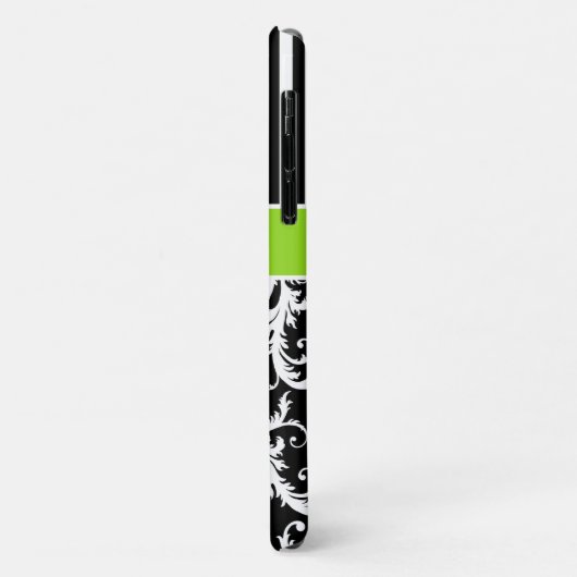 Monogram Limoen Black White Striped Damask iPhone Case-Mate iPhone Case (Achterkant/links)