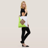 Monogram limoen kleurverdeling Faux lederen pleist Tote Bag (Op model)