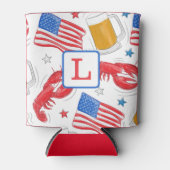 Monogram Lobster Beer Flag Star Blikjeskoeler (Voorkant)