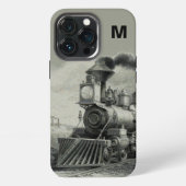 Monogram  Locomotief Trein Telefoon Case iPhone Hoesje (Achterkant)