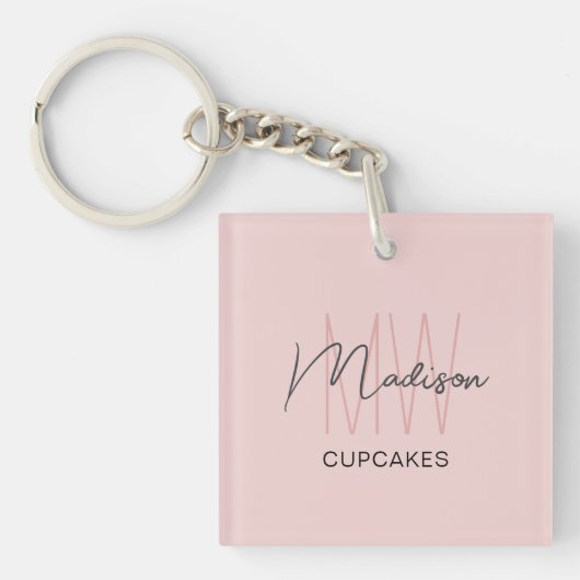 Monogram Logo Bakkerij Business Sleutelhanger (Voorkant)