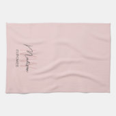 Monogram Logo Bakkerij Roze Theedoek (Horizontaal)