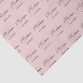 Monogram Logo Bakkerij Roze Tissuepapier (Detail)