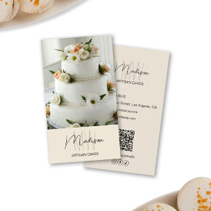 Monogram Logo Bakkerijtaart Beige Visitekaartje