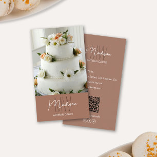 Monogram Logo Bakkerijtaart Bruin Visitekaartje