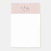Monogram Logo Blush Roze Moderne Minimalist Post-it® Notes (Voorkant)