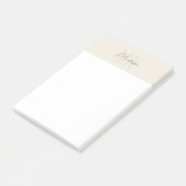 Monogram Logo Crème Modern Minimalistisch Post-it® Notes (Schuin)