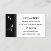 Monogram Logo Eenvoudige zwart-witte Sjabloon Visitekaartje (Achterkant)