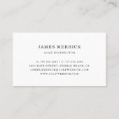  monogram Logo | Golf Pro of Instructor Visitekaartje (Achterkant)