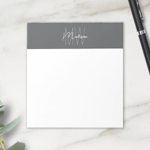 Monogram Logo Grijs Modern Minimalistisch Notitieblok