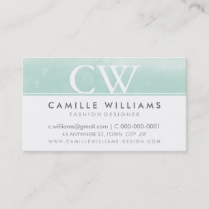 MONOGRAM LOGO grillige ombre waterverf munt Visitekaartje