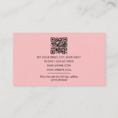 Monogram Logo Minimalistische Blush Roze Sjabloon Visitekaartje (Achterkant)