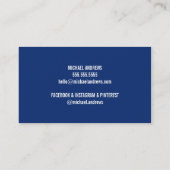 MONOGRAM LOGO modern smart gold box aqua navy blau Visitekaartje (Achterkant)