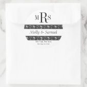 Monogram Logo  Namen Datum Bruiloft Label (Tas)